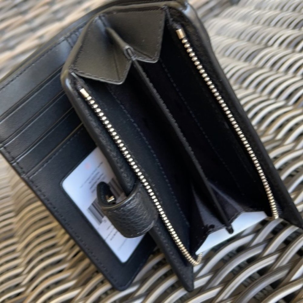 Kate Spade Leila Medium Compact Bifold Wallet Black - Picture 8 of 16